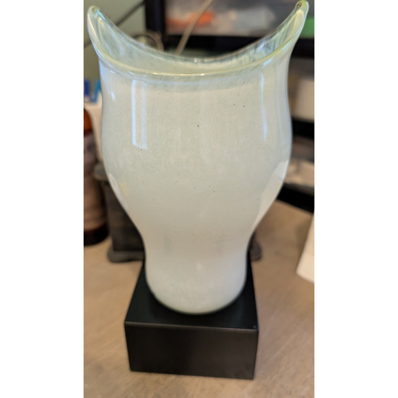 RARE Kosta Boda Ulrica Hydman-Vallien signed Glass Yellow Vase OPEN MINDS 1980s - Picture 4 of 7